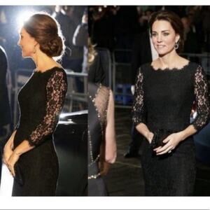 NWT DVF Diane Von Furstenberg Colleen Sheath Dress Sz 8 Black Lace Princess Cate